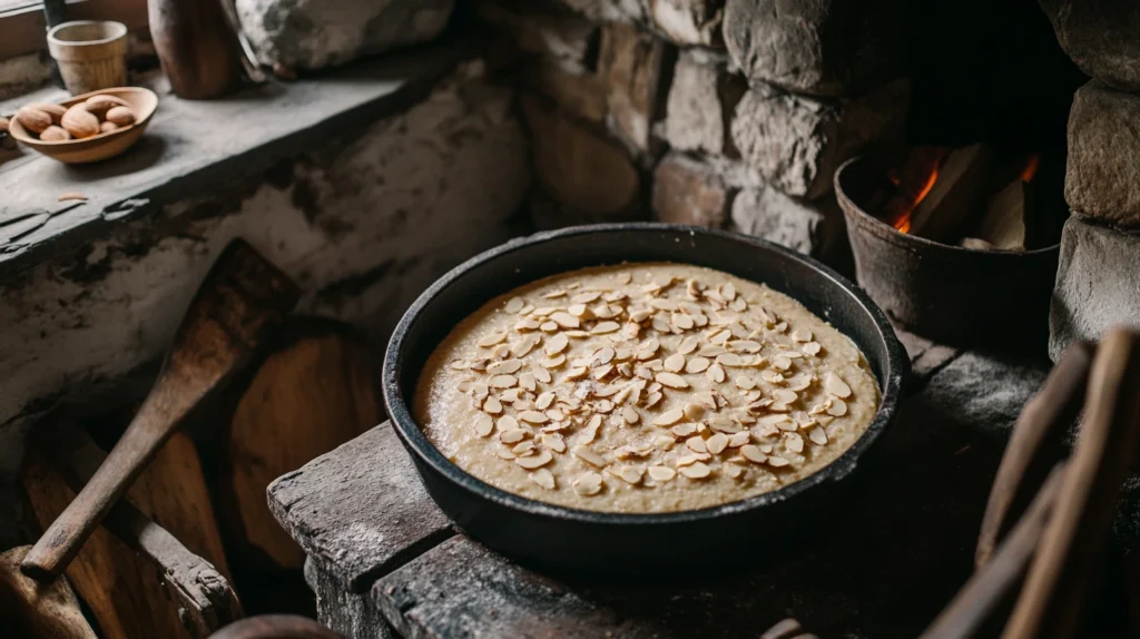 Gâteau sans gluten prêt à être enfourné