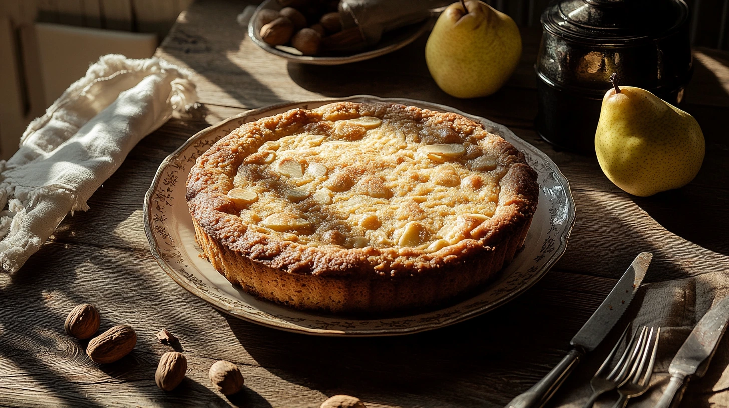 Gâteau sans gluten moelleux sur table provençale