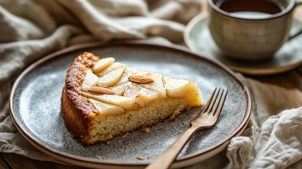 Part de gâteau sans gluten ni sucre servie