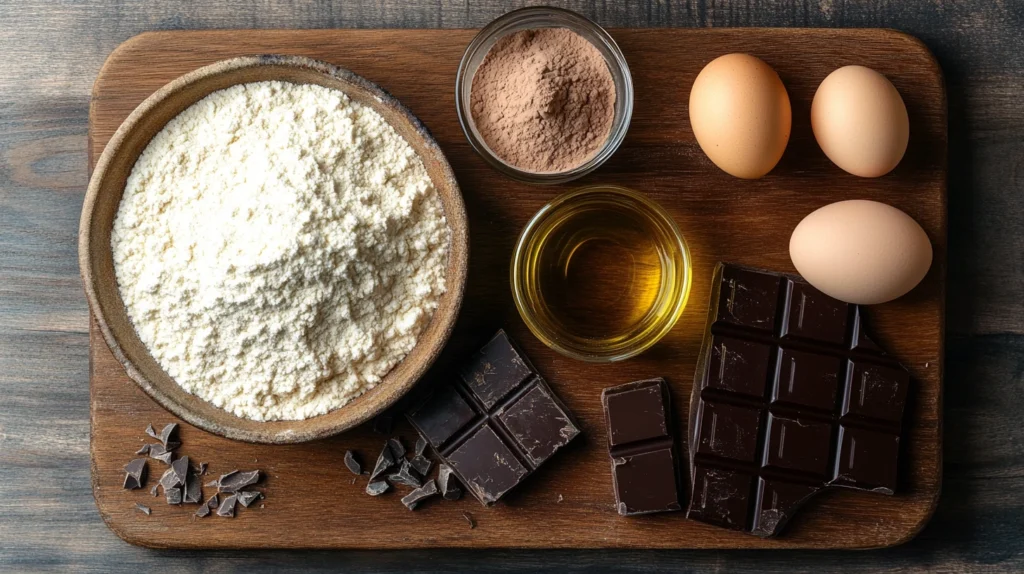 Ingrédients pour gâteau chocolat sans gluten