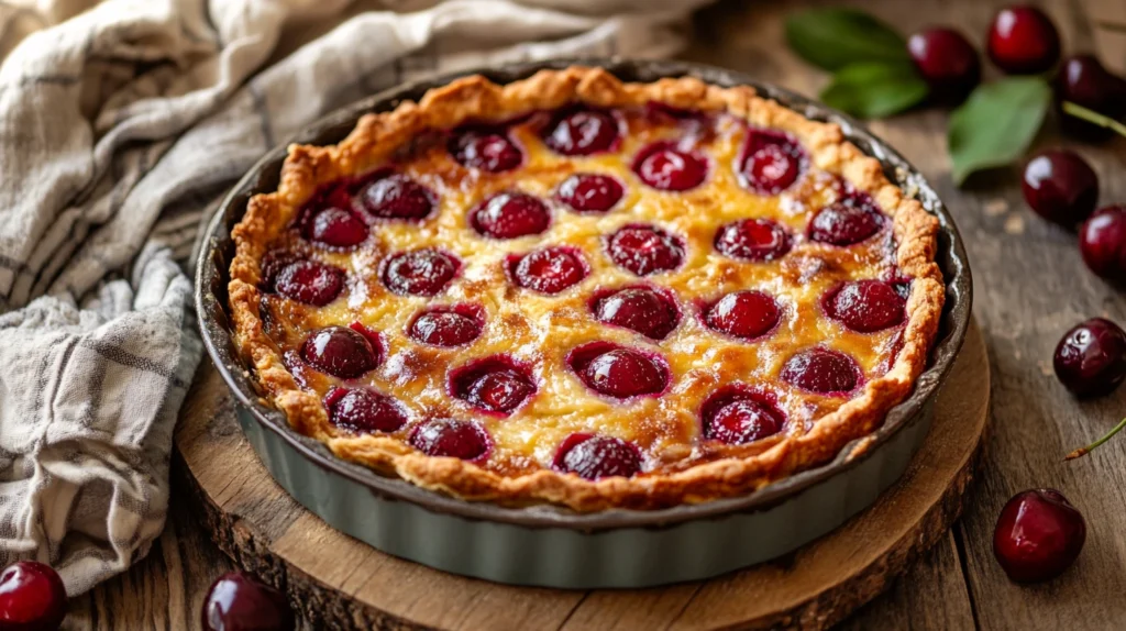 Clafoutis sans gluten aux cerises doré