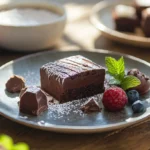 dessert sans gluten chocolat sur assiette