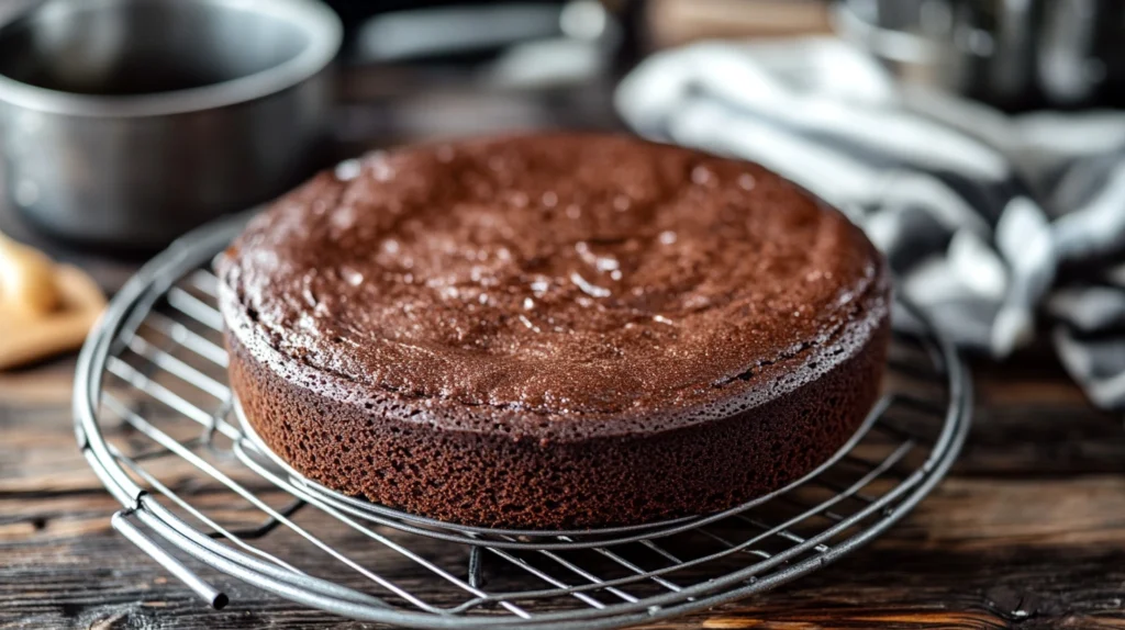 Gâteau sans gluten sortant du four