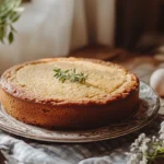 Gâteau sans gluten maison sur une table provençale