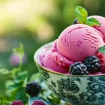 Glace sans gluten faite maison servie à la provençale