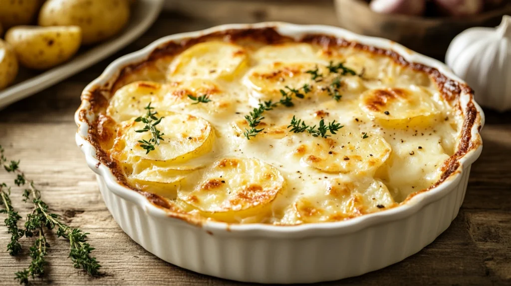 Gratin Boursin doré au four