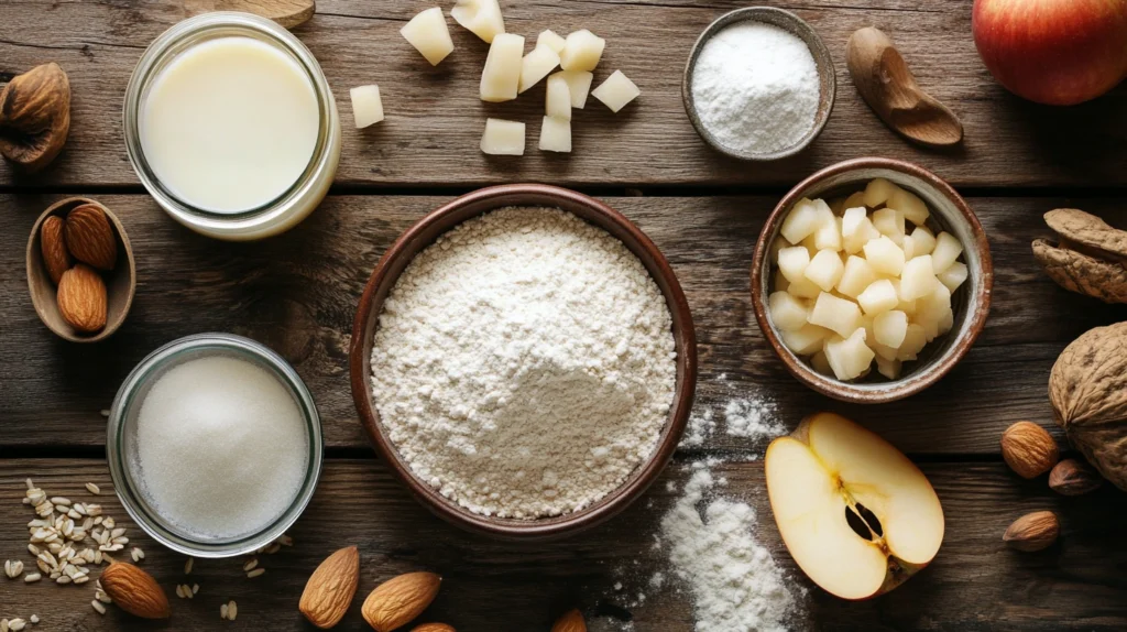 ingrédients pour gâteau sans gluten et sans lactose