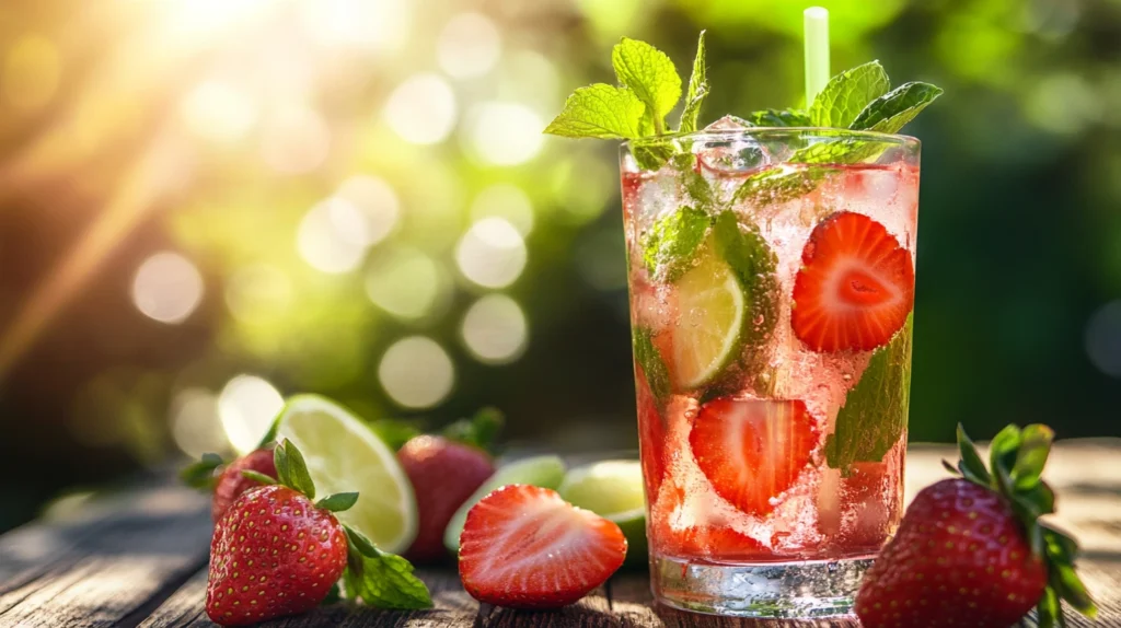 mojito fraise sans alcool servi frais
