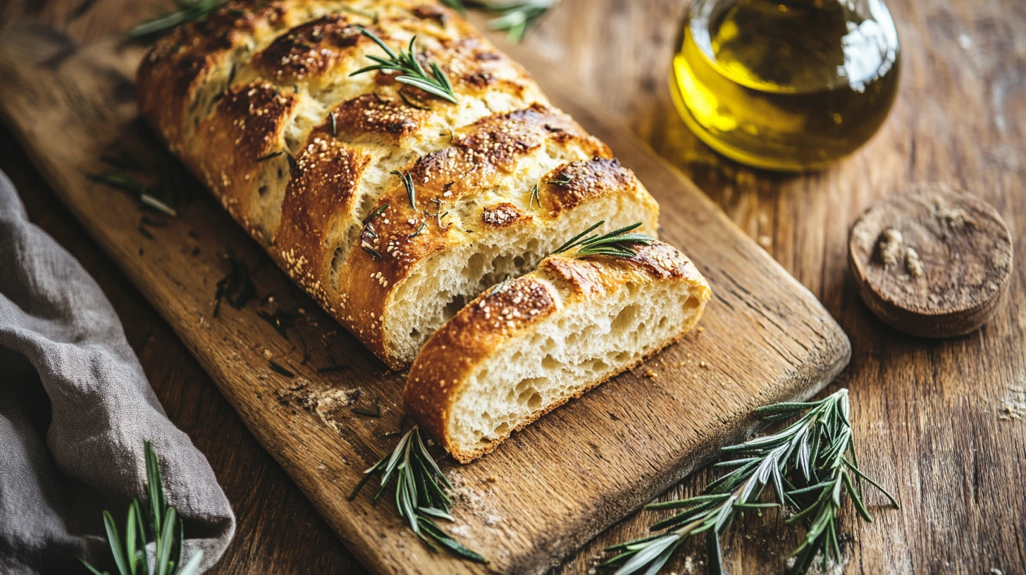 Pain sans gluten doré sur table en bois en Provence