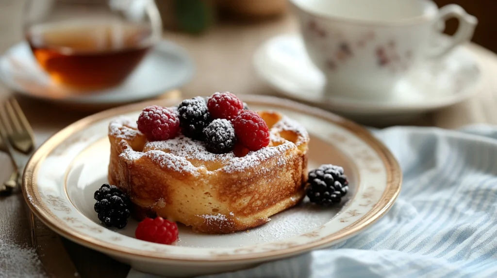 Pain perdu servi avec fruits