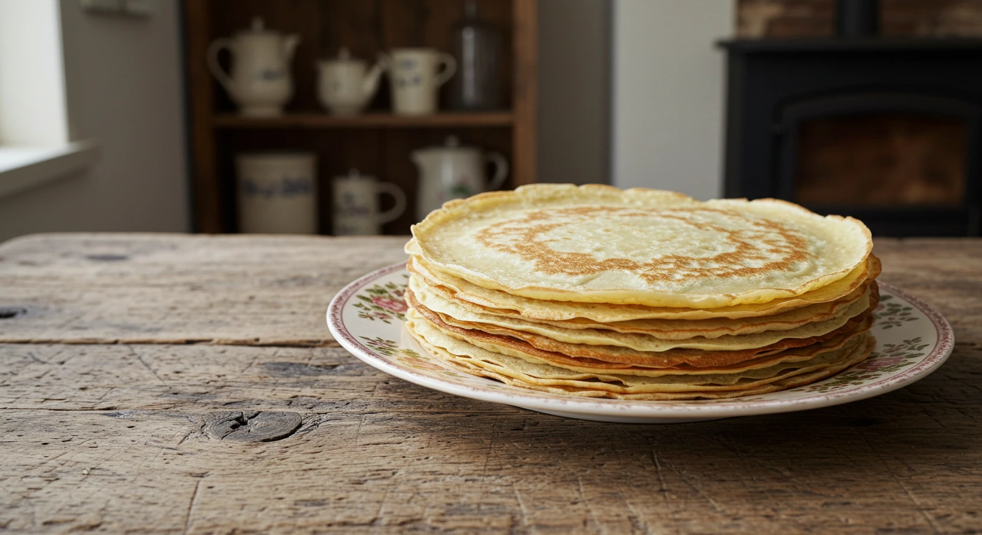 crêpes sans gluten maison sur table rustique