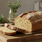 pain au sarrasin sans gluten sur planche en bois