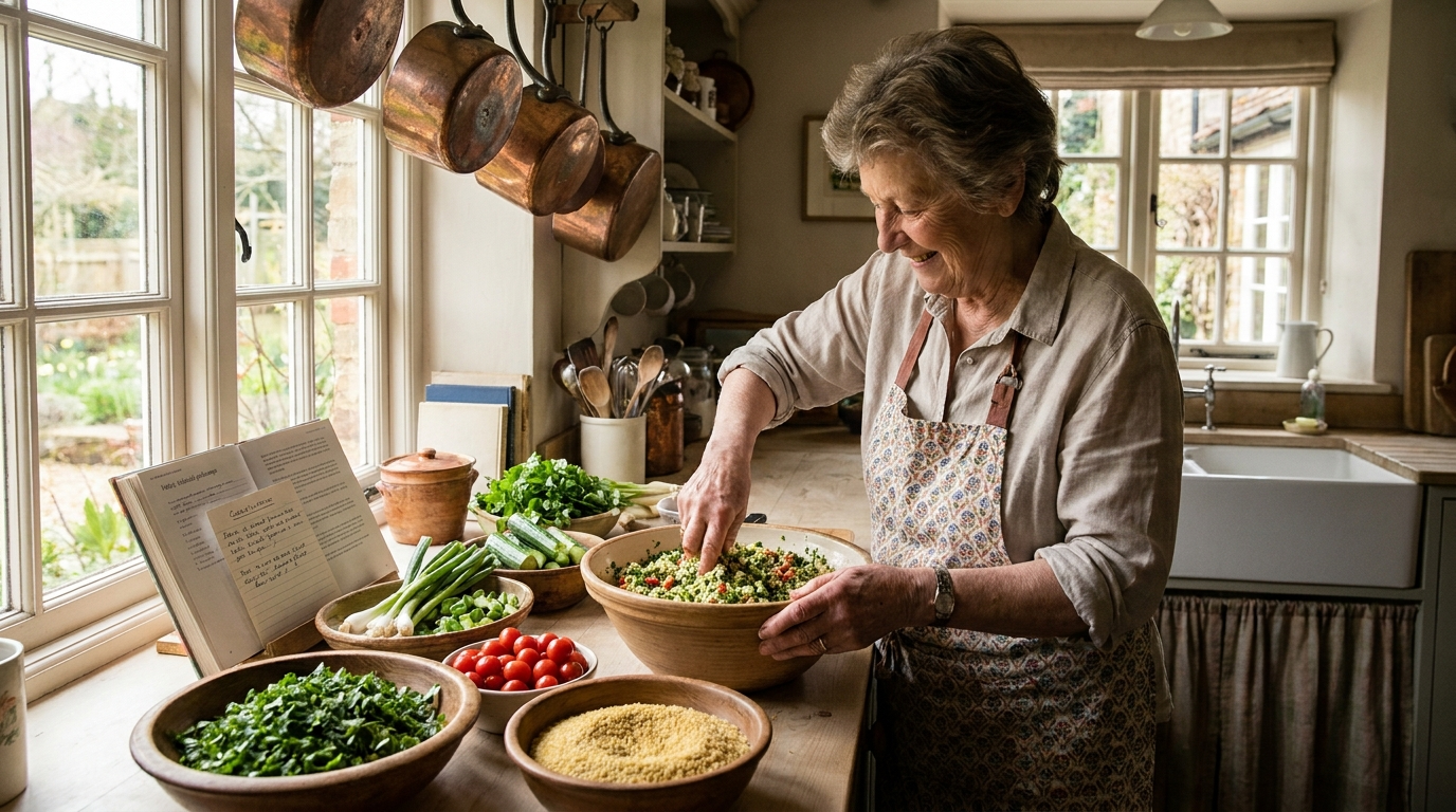 grandma preparing smoothie