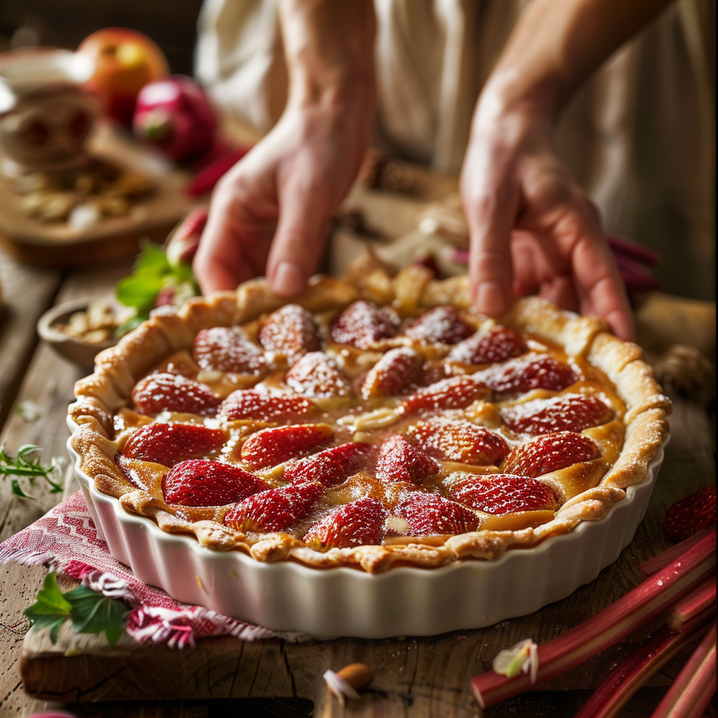 Tarte Fraise Rhubarbe : Le Délice Printanier de Mamie Julia