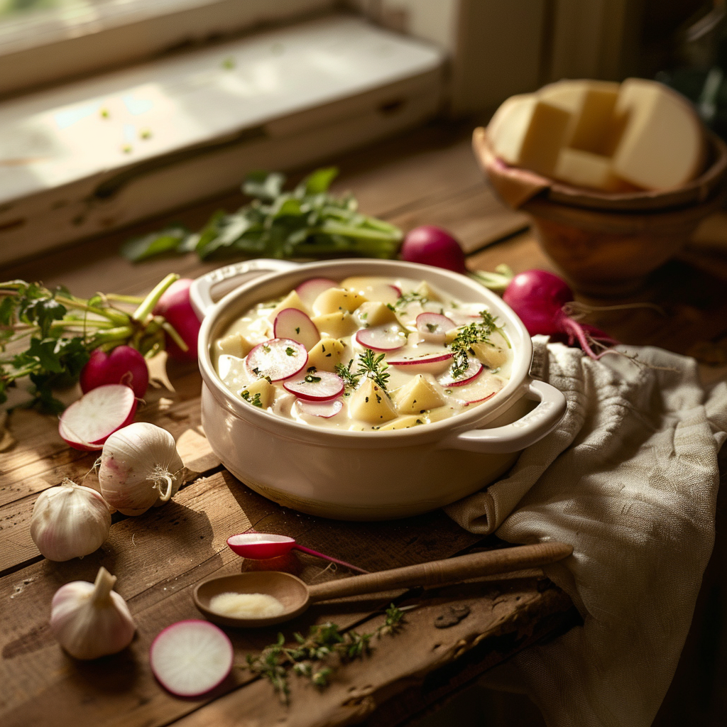 Radis roses à la crème ciboulette : Le croque-en-bouche de Mamie Julia