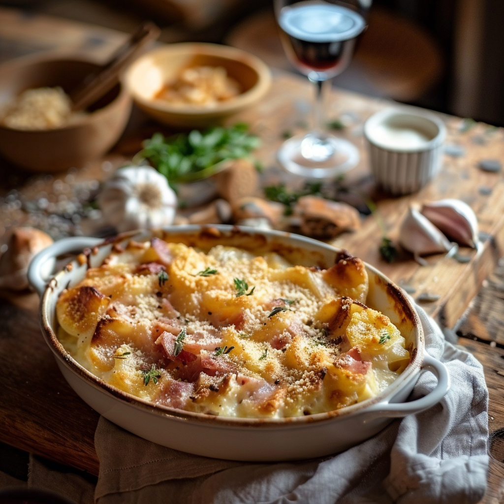 Gratin de pâtes au jambon : Le plat réconfortant de Mamie Julia
