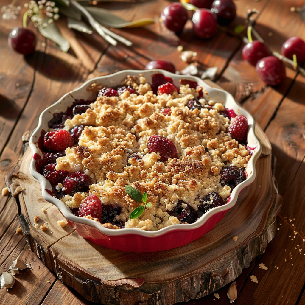 Crumble aux Cerises : Le Goût de l'Été dans Mon Assiette