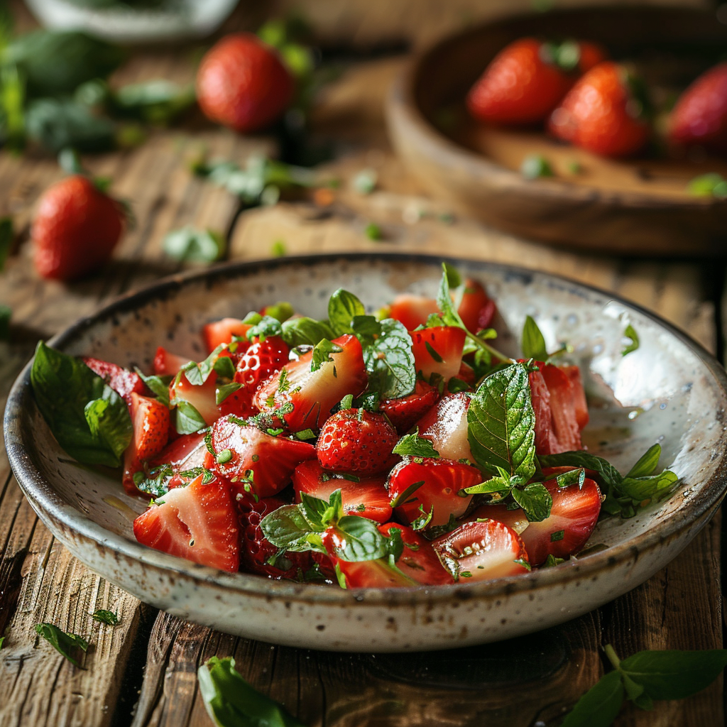 Salade de fraises à la menthe : la fraîcheur provençale dans votre assiette