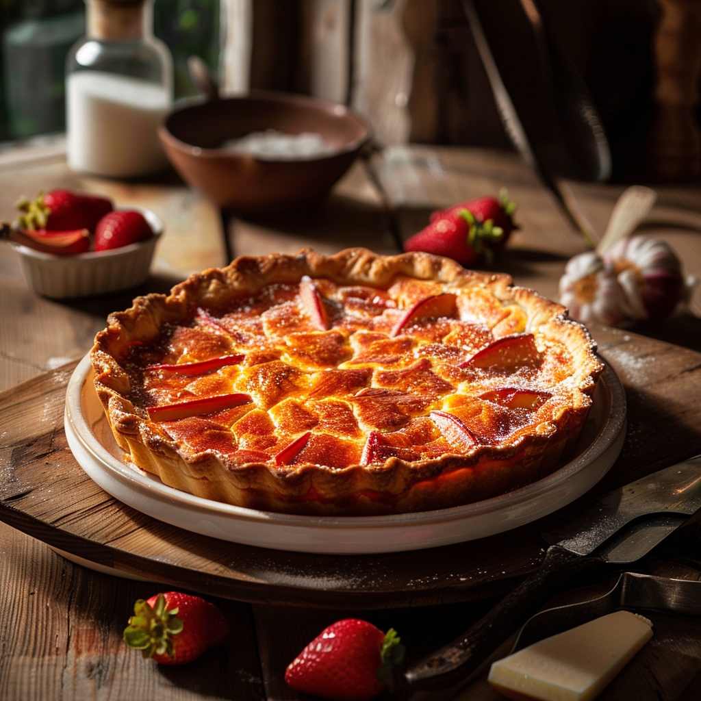 Tarte Fraise Rhubarbe : le délice printanier de Mamie Julia