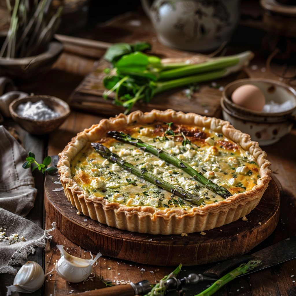 Quiche aux asperges et chèvre, une fraîcheur printanière dans votre assiette