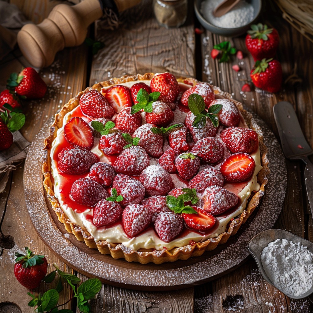 Tarte aux fraises et crème pâtissière : le dessert de Mamie Julia
