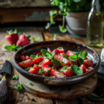 Salade de fraises à la menthe, un délice estival plein de fraîcheur