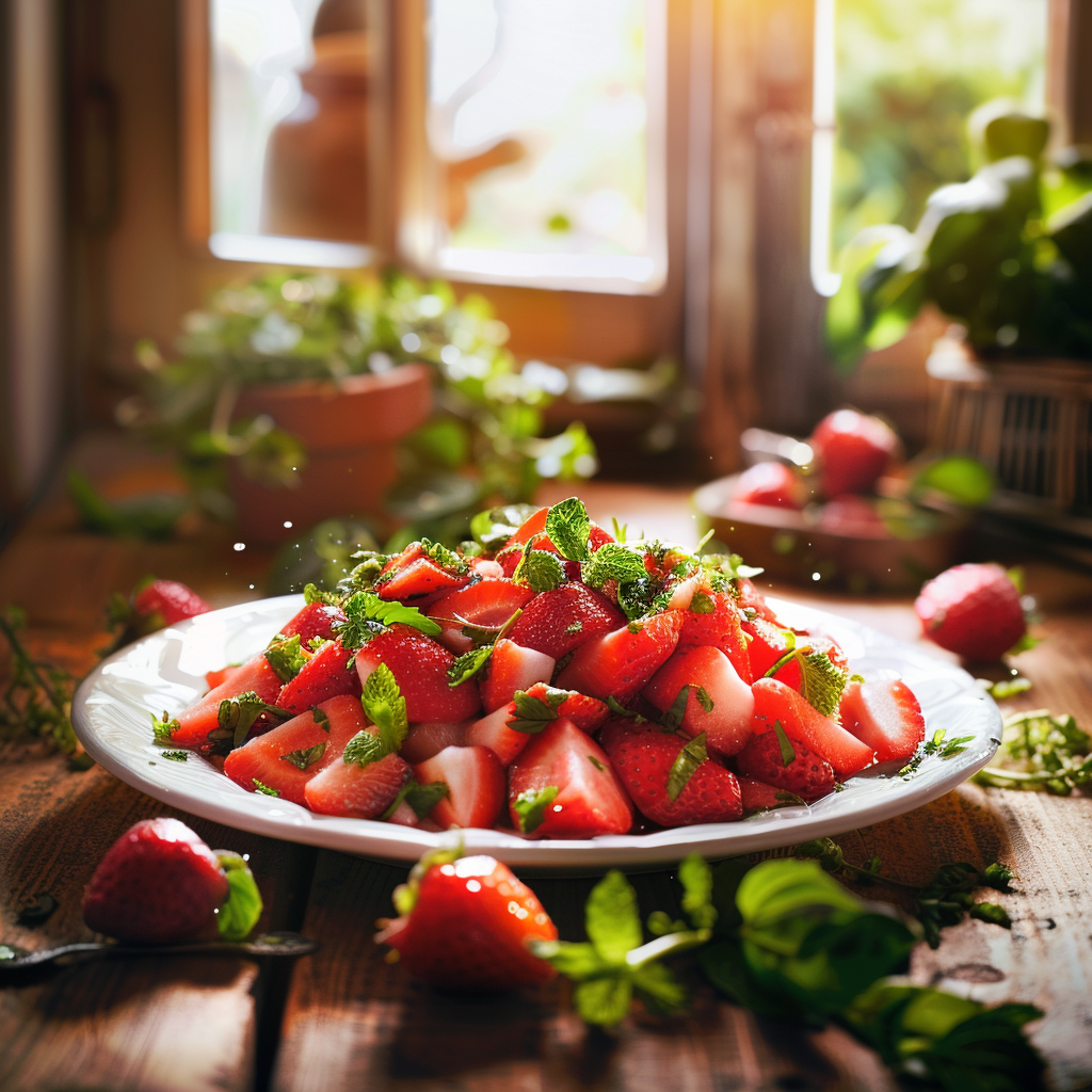 Salade de fraises à la menthe, une touche de fraîcheur provençale