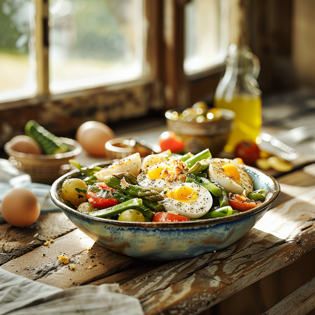 Salade d’asperges et œufs durs : la fraîcheur printanière