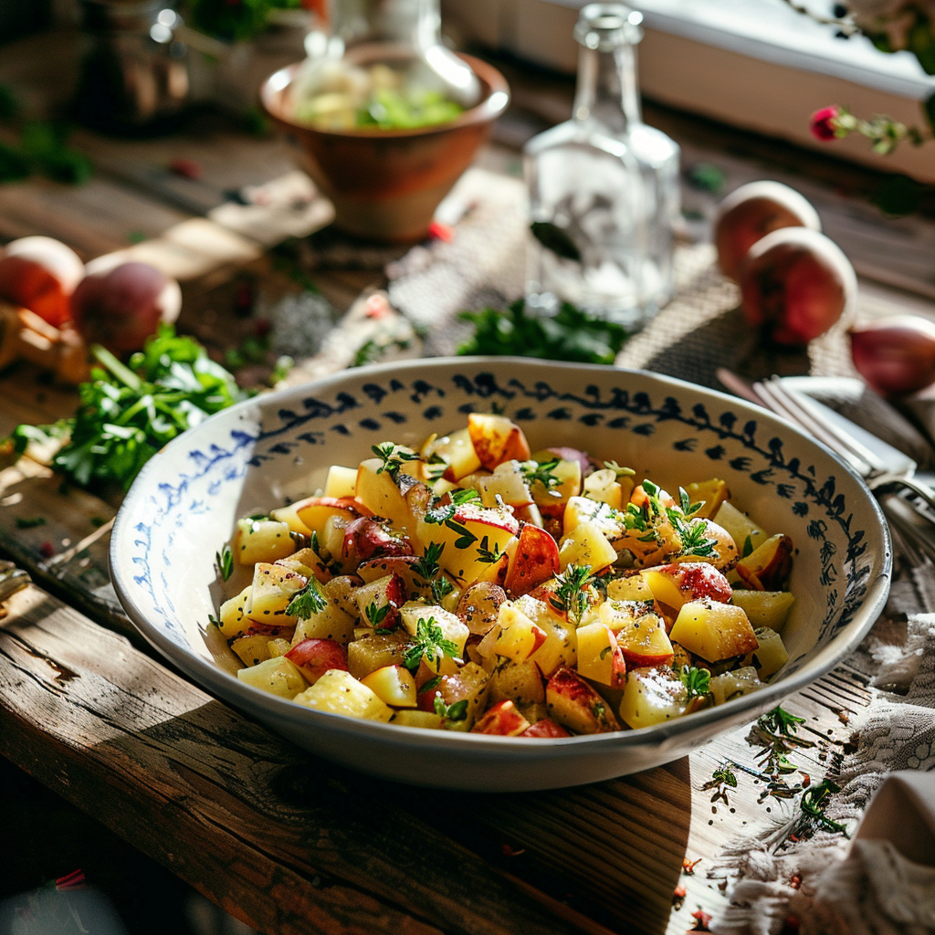 Salade de pommes de terre à l’ancienne : le goût authentique de nos grands-mères
