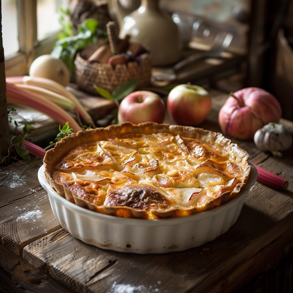 Clafoutis à la rhubarbe : la douceur acidulée de Mamie Julia