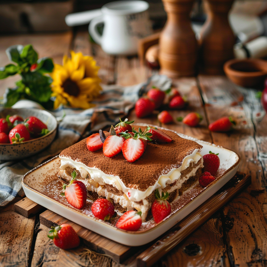 Tiramisu aux fraises : une douceur fruitée et légère