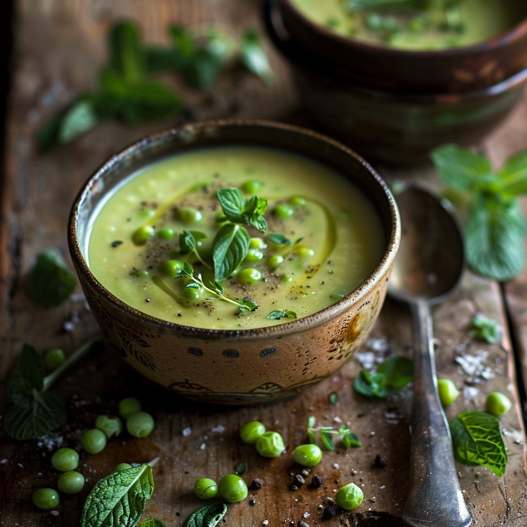 Velouté de petits pois à la menthe : la recette fraîcheur de Mamie Julia