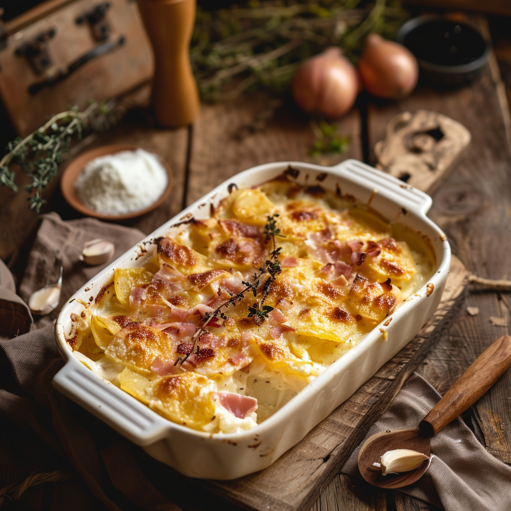 Gratin de Pâtes au Jambon : Le Plat Réconfortant de Mamie Julia