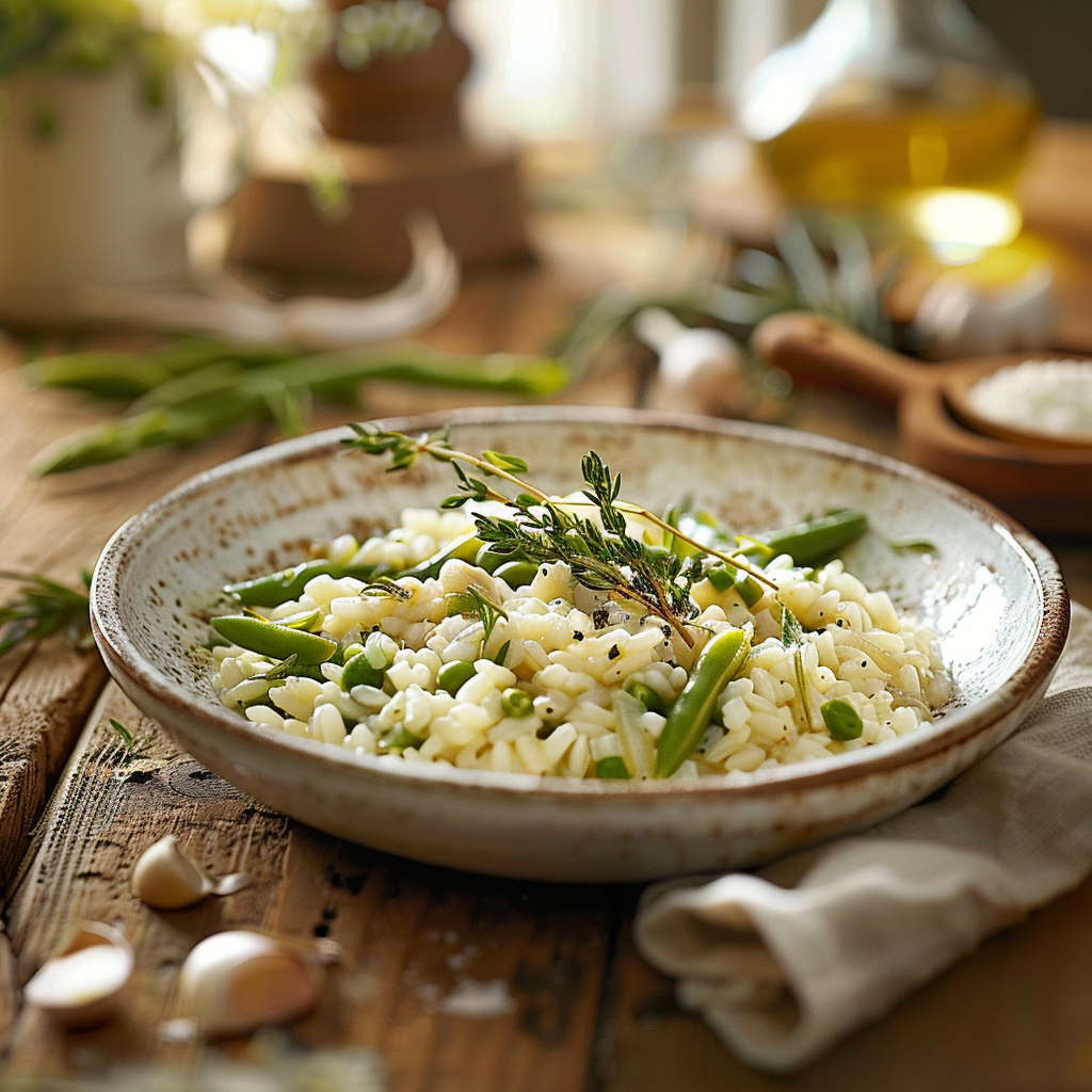 Risotto aux asperges : Le crémeux et le croquant de saison