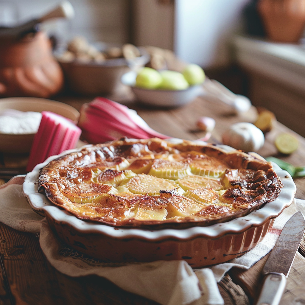 Clafoutis à la rhubarbe : Le délice fruité de Mamie Julia