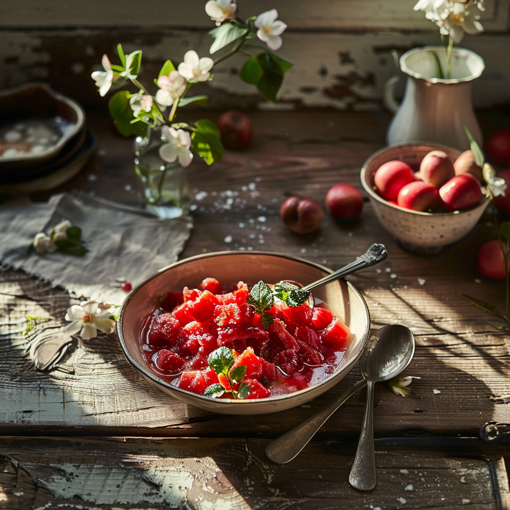 Compote fraises rhubarbe : le duo parfait de Mamie Julia