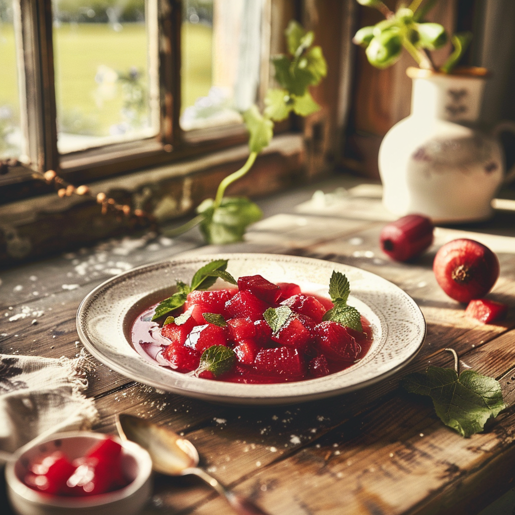 Compote fraises rhubarbe : la douceur acidulée de Mamie Julia