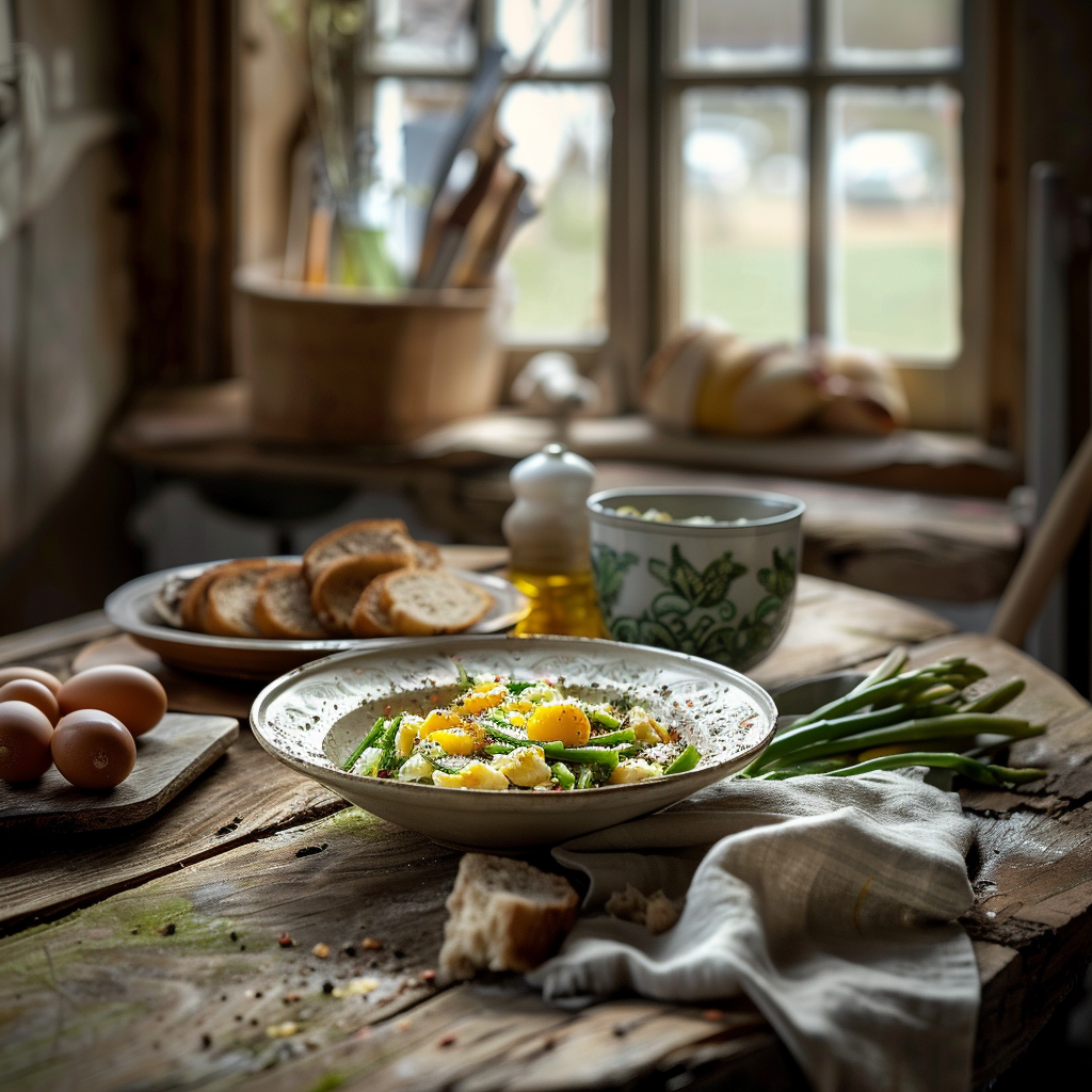 Salade d’asperges et œufs durs