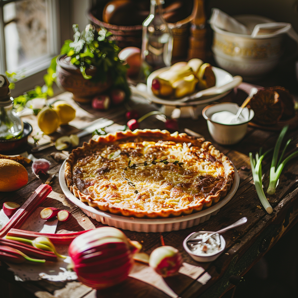 Tarte à la rhubarbe traditionnelle de Mamie Julia