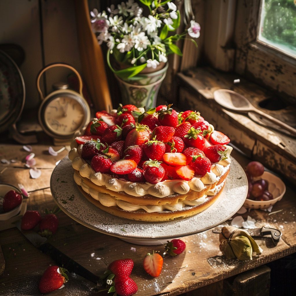 Fraisier maison facile avec crème au mascarpone