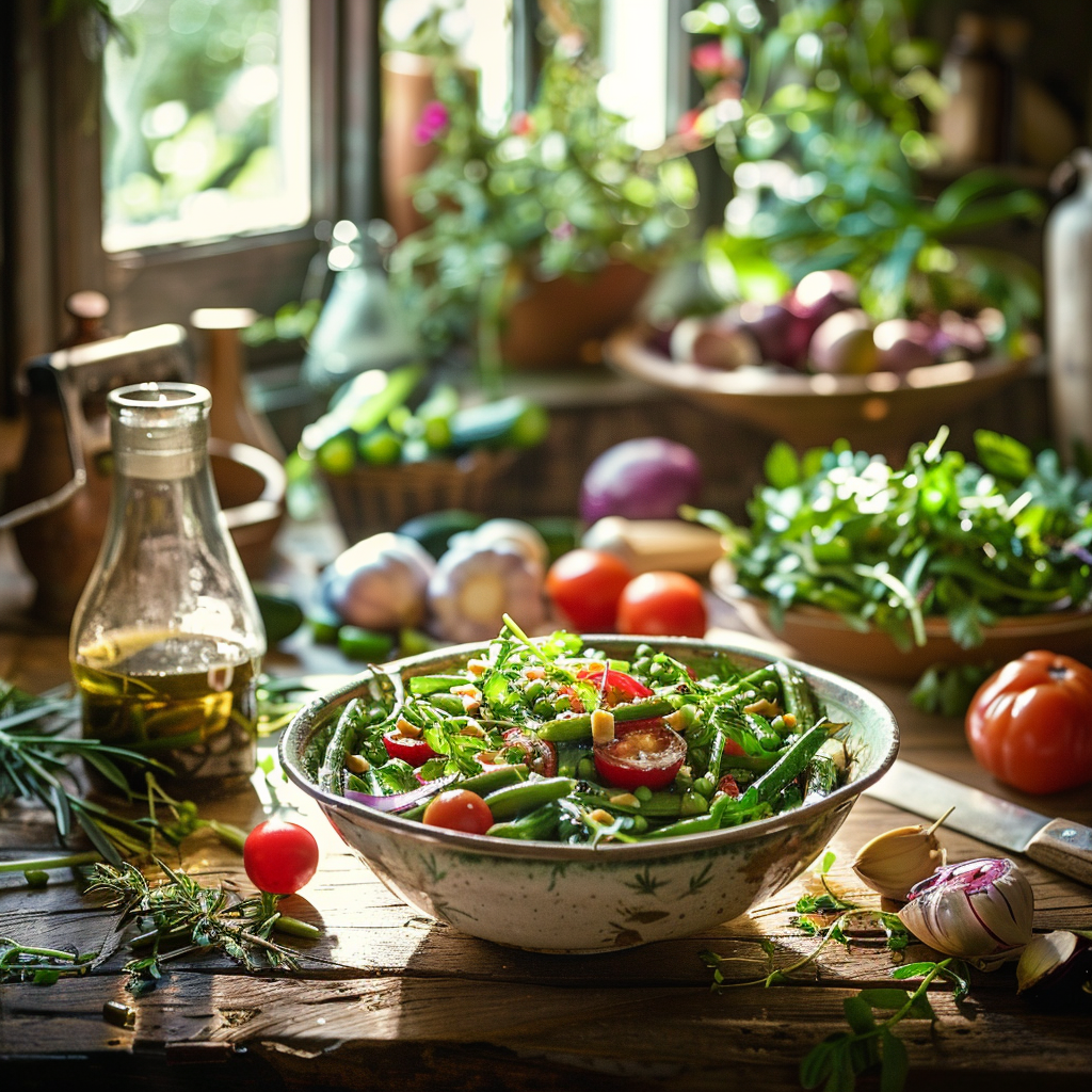 Salade de haricots verts à la vinaigrette, le goût de l'été !