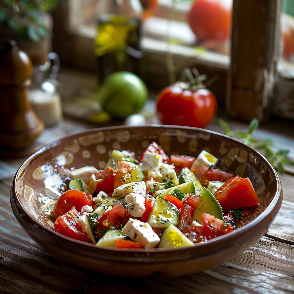 La Meilleure Salade Grecque : Tomate, Concombre et Feta, Fraîcheur Assurée !