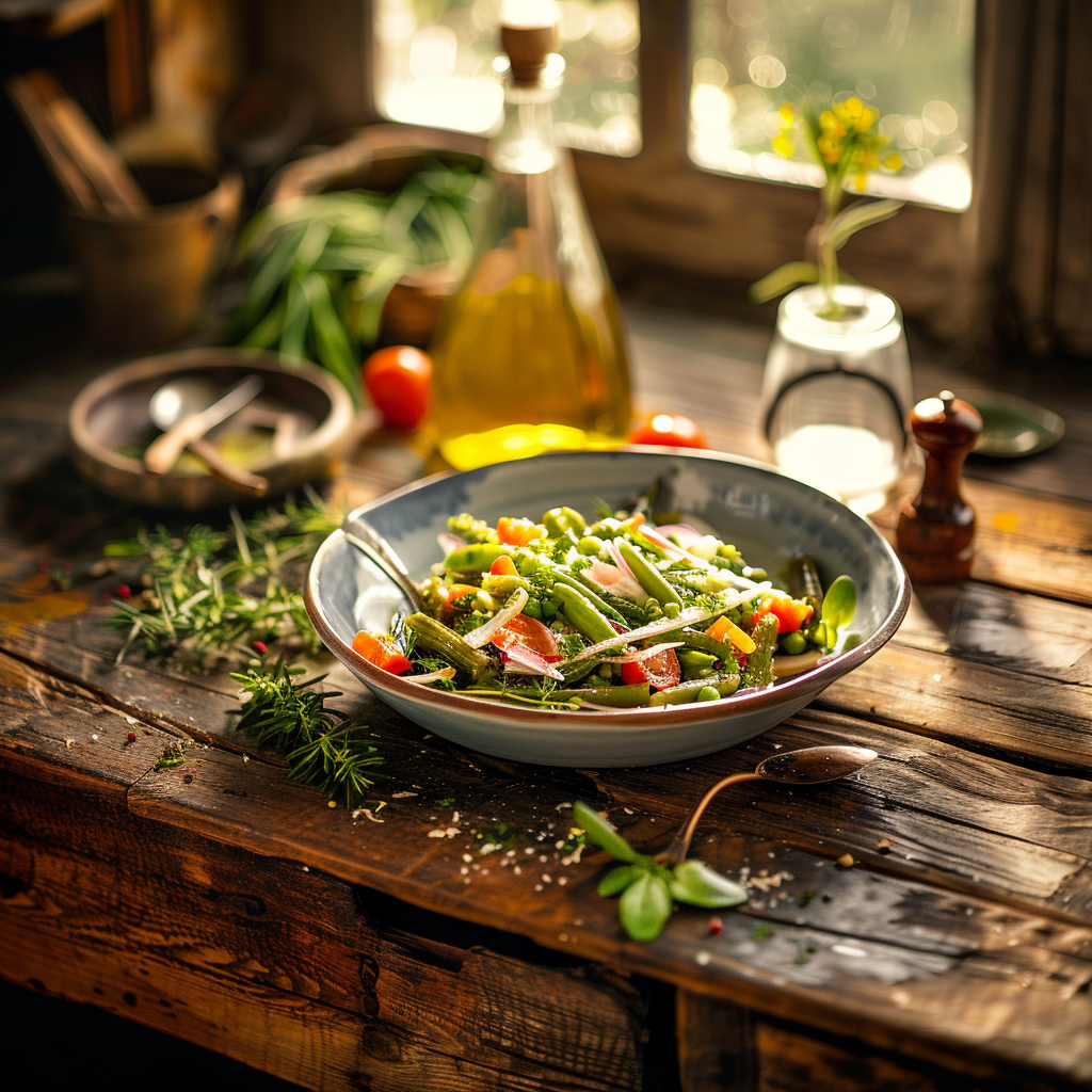 Salade de haricots verts vinaigrette, l'indispensable de nos tables