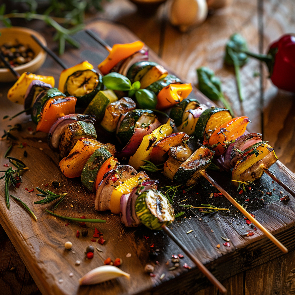 Brochettes de légumes grillés : Le soleil dans votre assiette !