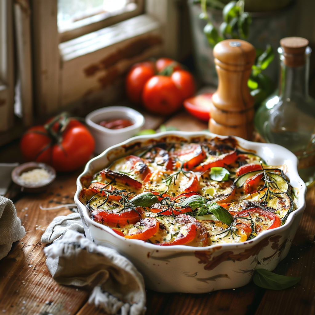 Gratin de tomates et courgettes, un délice de Mamie Julia