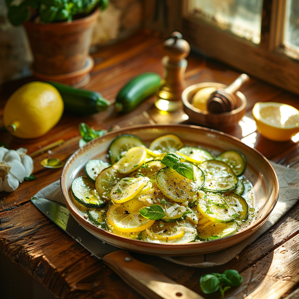 Salade de Courgettes Crues Citron Parmesan : Fraîcheur et Simplicité