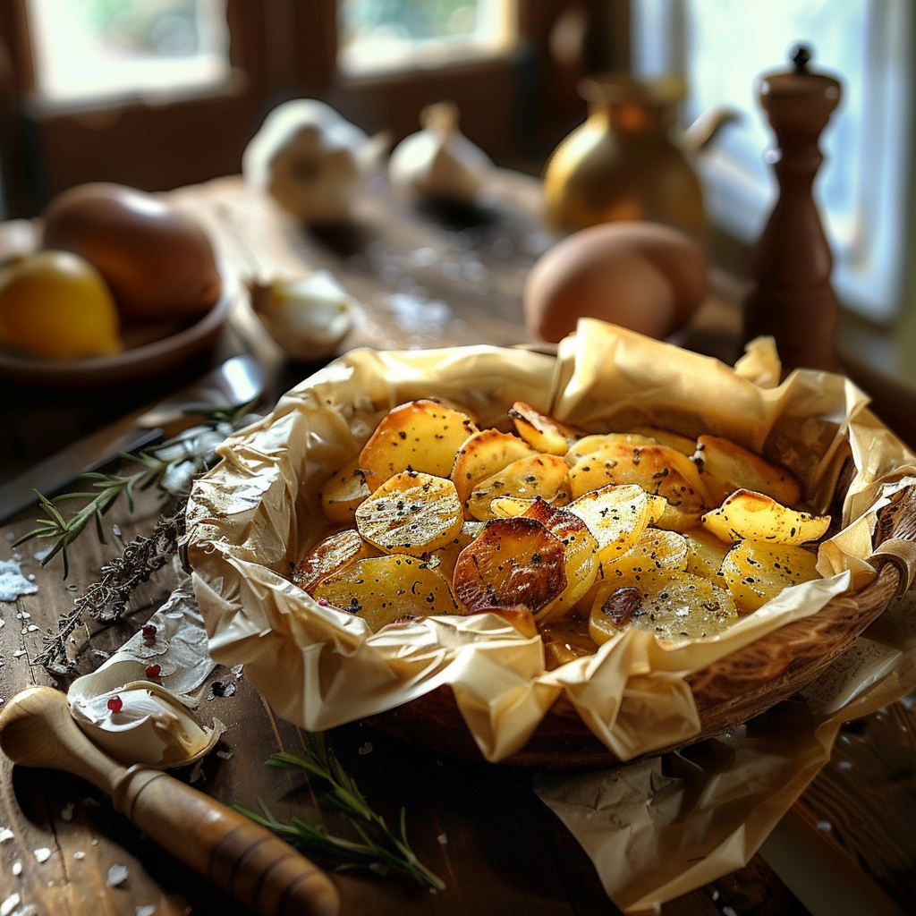 Pommes de terre et pommes en papillote, un délice simple et parfumé